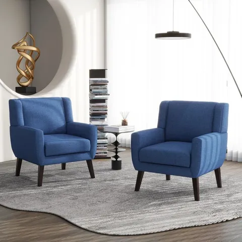 BOXED JAQUEZE 73.7CM WIDE ARMCHAIR - BLUE
