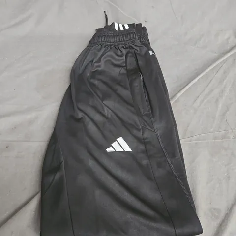 ADIDAS BLACK TRACK PANTS - SIZE L 