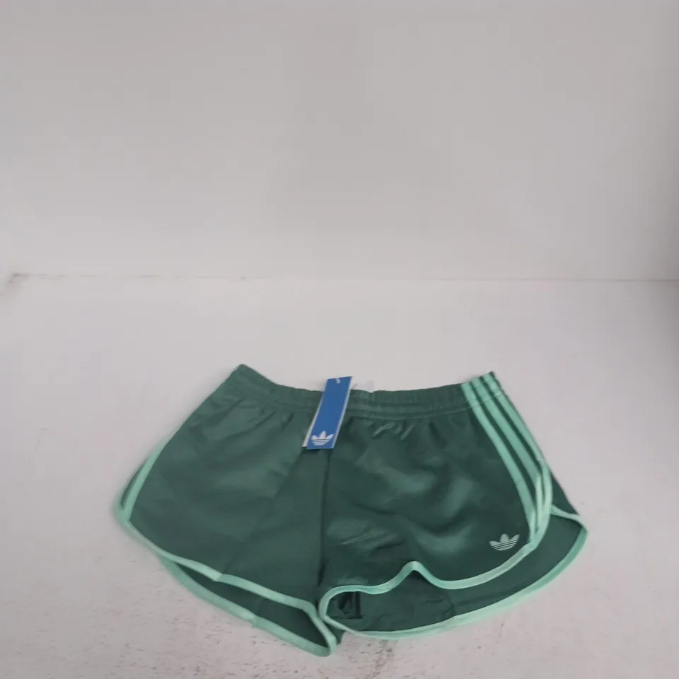ADIDAS GREEN SHORTS – UK SMALL (S) WITH DRAWSTRING