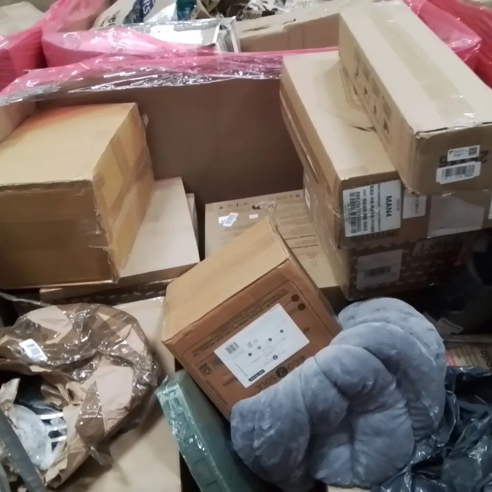 PALLET OF ASSORTED HOUSEHOLD GOODS AND PRODUCTS TO INCLUDE;SMART AIR PURIFIER,MULTIFUNCTIONAL FOOD PROCESSOR,KIDS CAR SEAT 