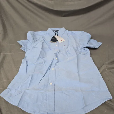 TOMMY HILFIGER HERITAGE OXFORD SHORT SLEEVE SHIRT IN BLUE SIZE M