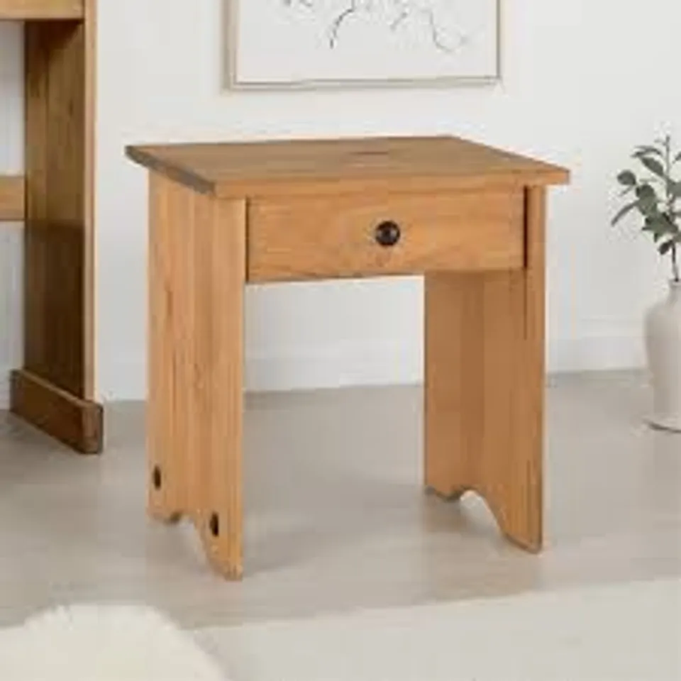 BOXED CORONA DRESSING TABLE STOOL - DISTRESSED WAXED PINE (1 BOX)