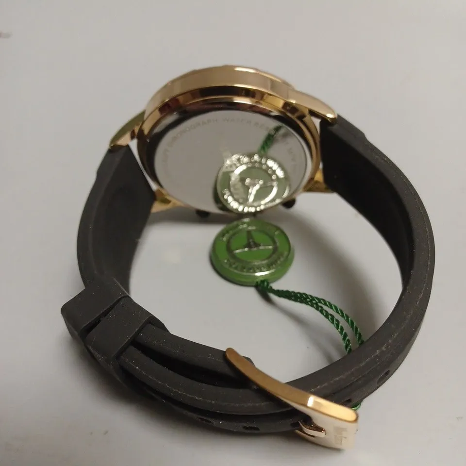 MANN EGERTON DYNAMIC ROSE RUBBER STRAP WATCH 