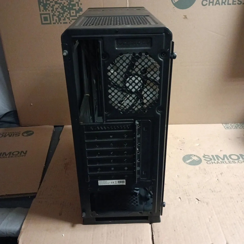 BLACK MID-TOWER PC CASE WITH SIDE WINDOW PANEL