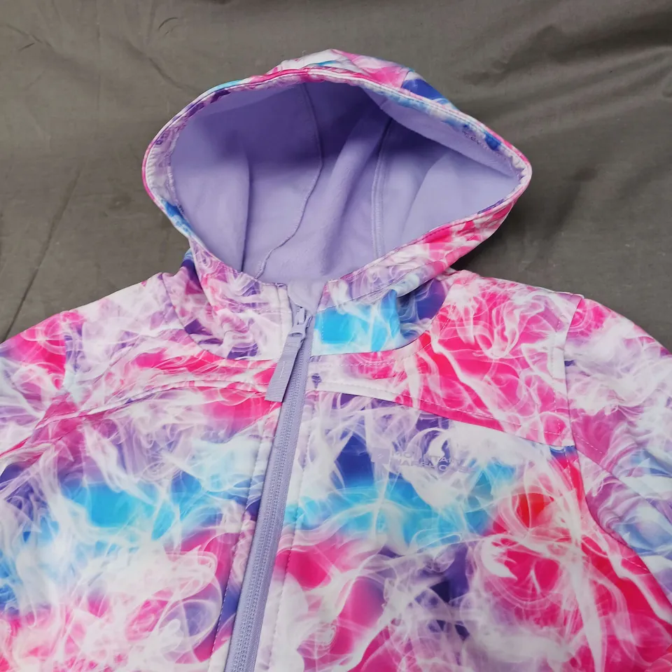 MOUNTAIN WAREHOUSE EXODUS 2 KIDS PRINTED WATER RESISTANT SOFTSHELL JACKET - SIZE 9/10 YEARS