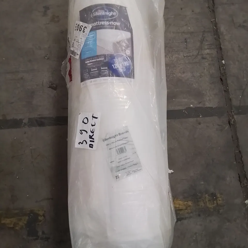 QUALITY BAGGED AND ROLLED SILENTNIGHT SMALL DOUBLE FOAM MATTRESS 