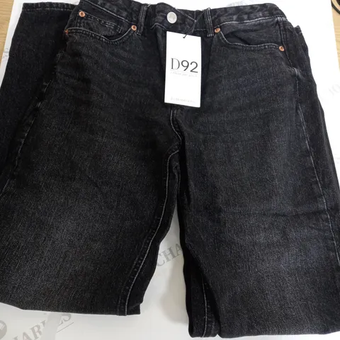 STRADIVARIUS D92 STRAIGHT WIDE BLACK DEMIN JEANS - UK 10