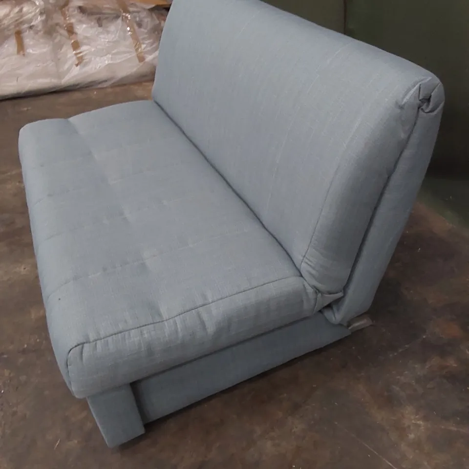 QUALITY DESIGNER THE APPLEY 3 SEATER SOFA BED - BLUE FABRIC