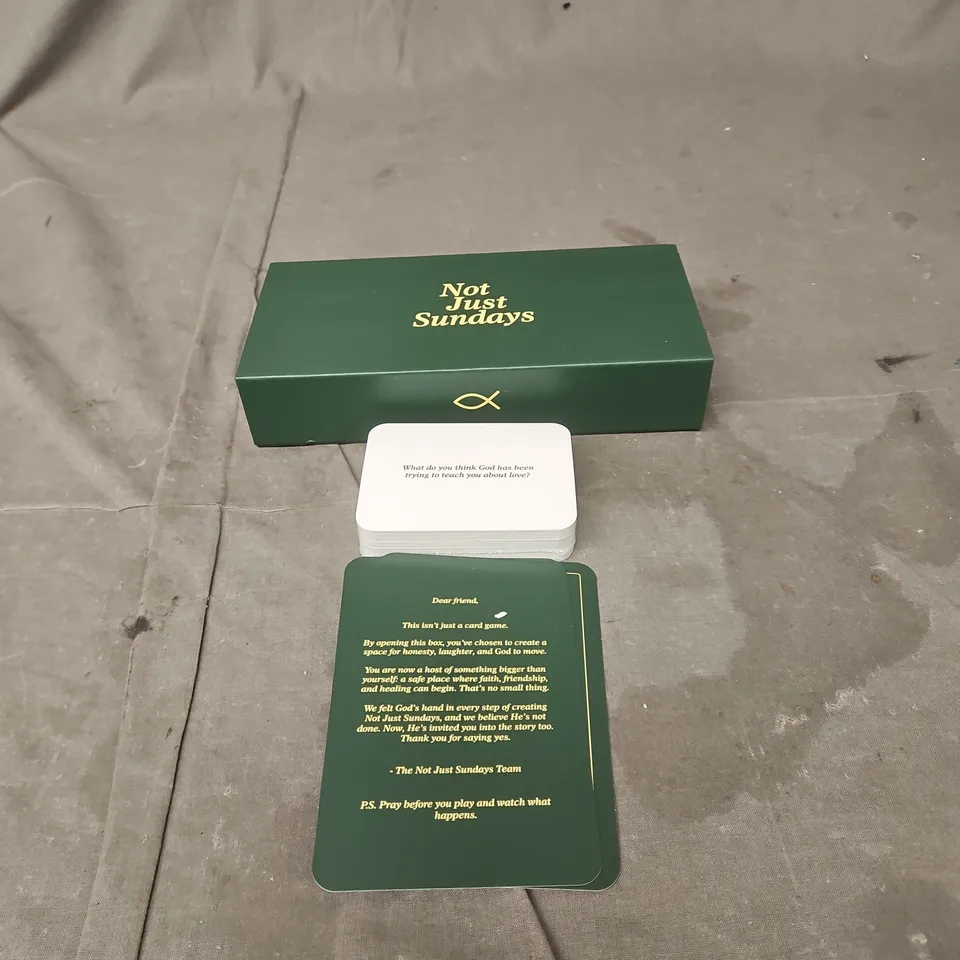 "NOT JUST SUNDAYS" CHRISTIANITY CARD GAME FOR 2-8 PEOPLE BOXED