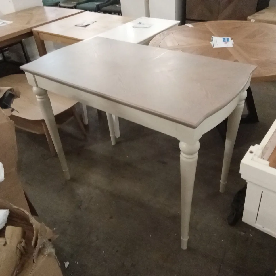 QUALITY DESIGNER MONTREUX GREY WASHED OAK & SOFT GREY BAR TABLE
