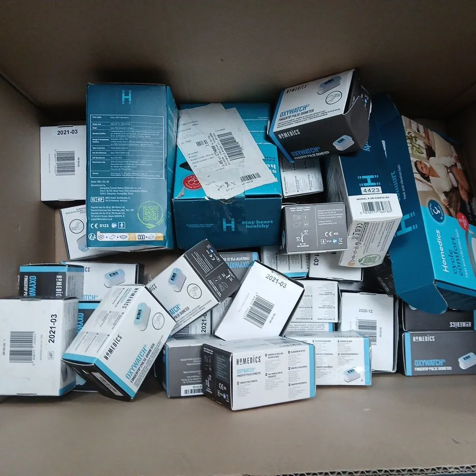 APPROXIMATELY 20 HOMEDICS HEALTY PRODUCTS TO INCLUDE PERIOD CYCLE BELT, PULSE OXIMETERS AND UNIVERSAL CONTROLLER