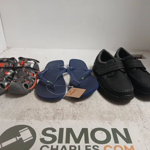 BOX OF APPROXIMATELY 15 ASSORTED PAIRS OF SHOES AND FOOTWEAR ITEMS IN VARIOUS COLOURS, STYLES, AND SIZES - COLLECTION ONLY