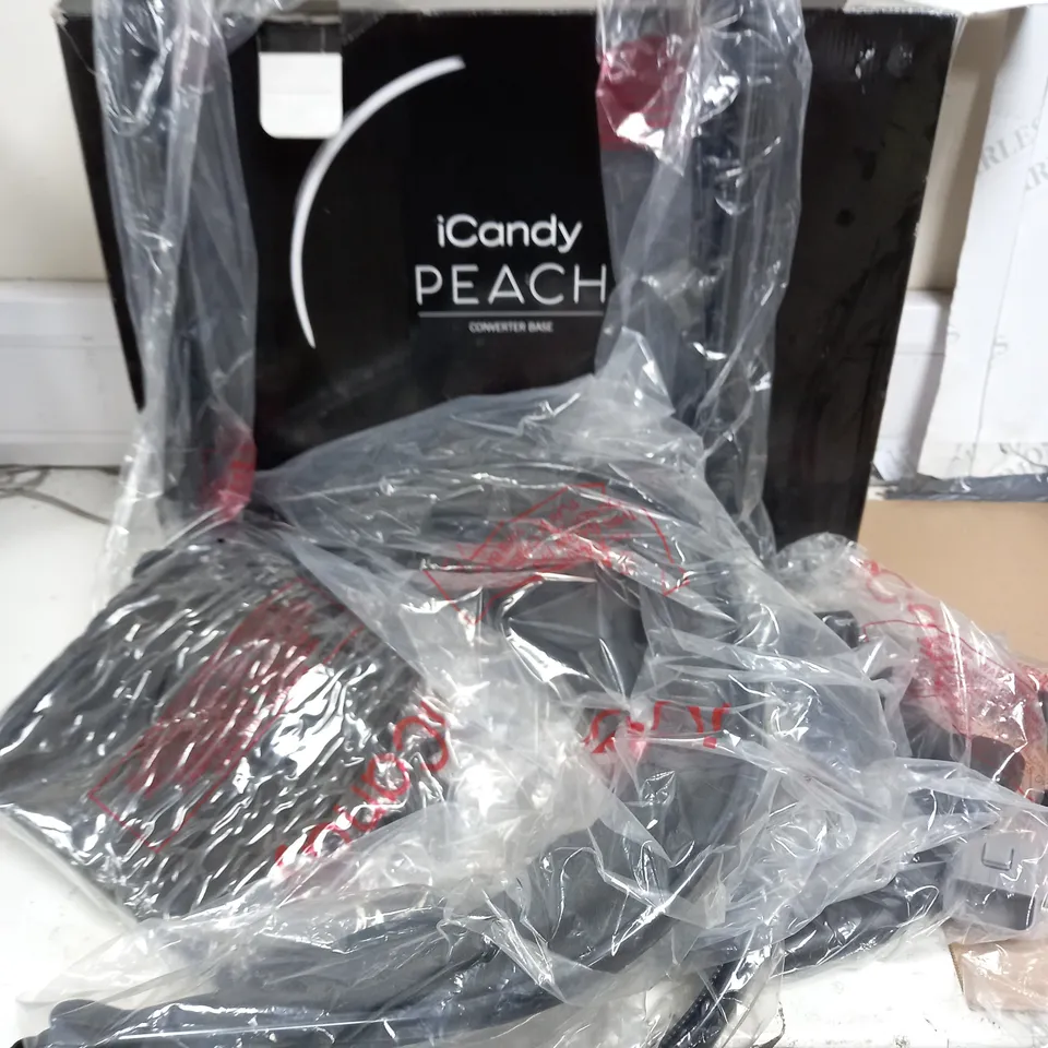 LARGE QUANTITY OF ASSORTED ITEMS TO INCLUDE ICANDY PEACH CONVERTER BASE, AIRSOFT GAS MAGAZINE, TACTICAL HEADLAMPS, CHARGE AND SYNC CABLES AND KEYBOARDS