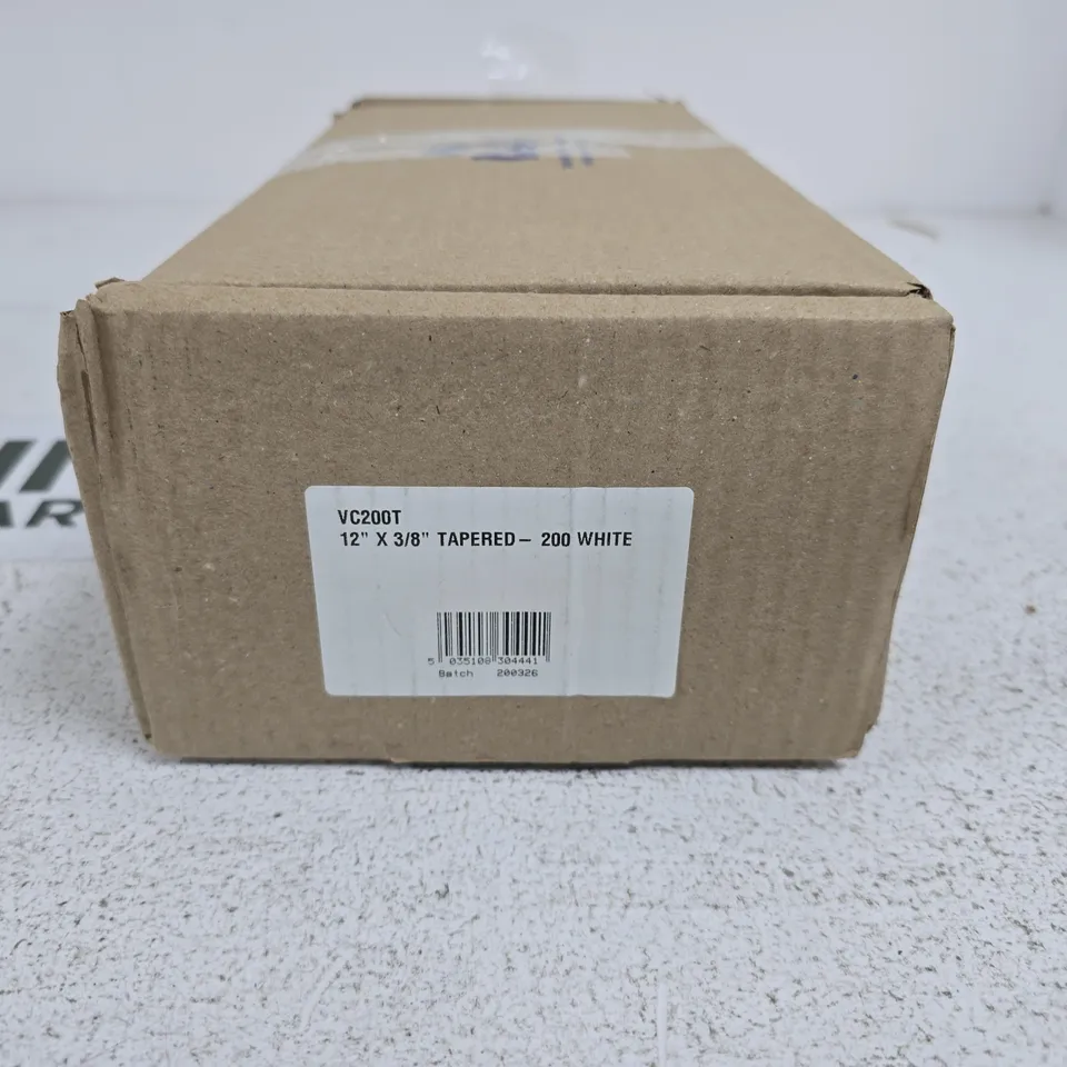 APPROXIMATELY 200 WHITE CANDLES BOXED