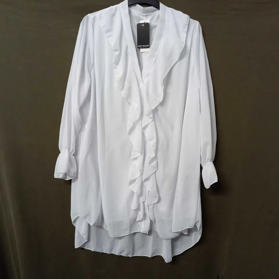 KURT MULLER WOMAN BUTTON SHIRT DRESS IN WHITE - SIZE UNSPECIFIED