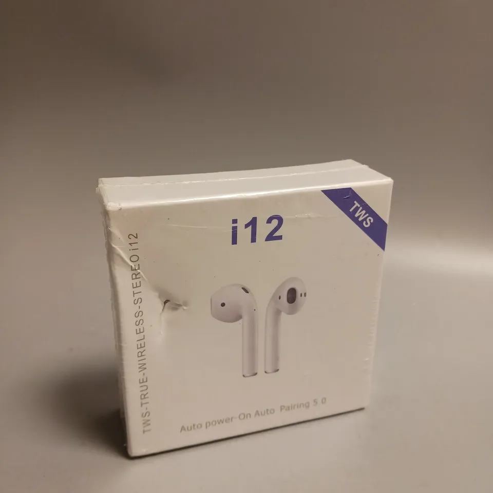 SEALED I12 WIRELESS STEREO EARPHONES IN WITH BUILT-IN MICROPHONE AND TOUCH SENSITIVITY