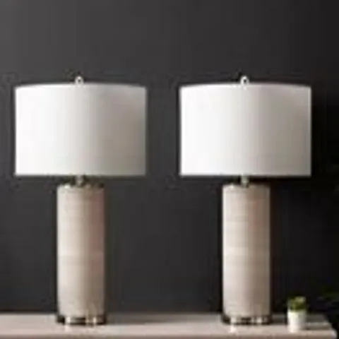 BOXED HUSON 72.4CM TABLE LAMP WITH GLASS BASE FOR BEDROOM FURNITURE (1 BOX)