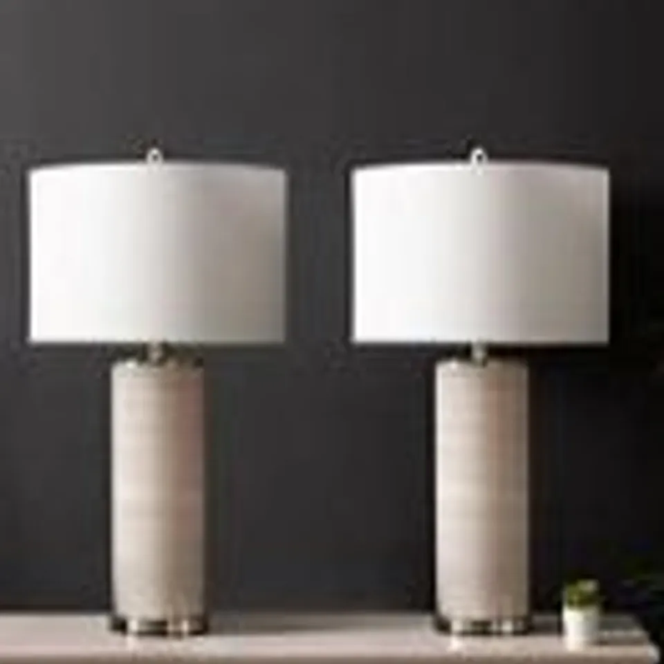 BOXED HUSON 72.4CM TABLE LAMP WITH GLASS BASE FOR BEDROOM FURNITURE (1 BOX)