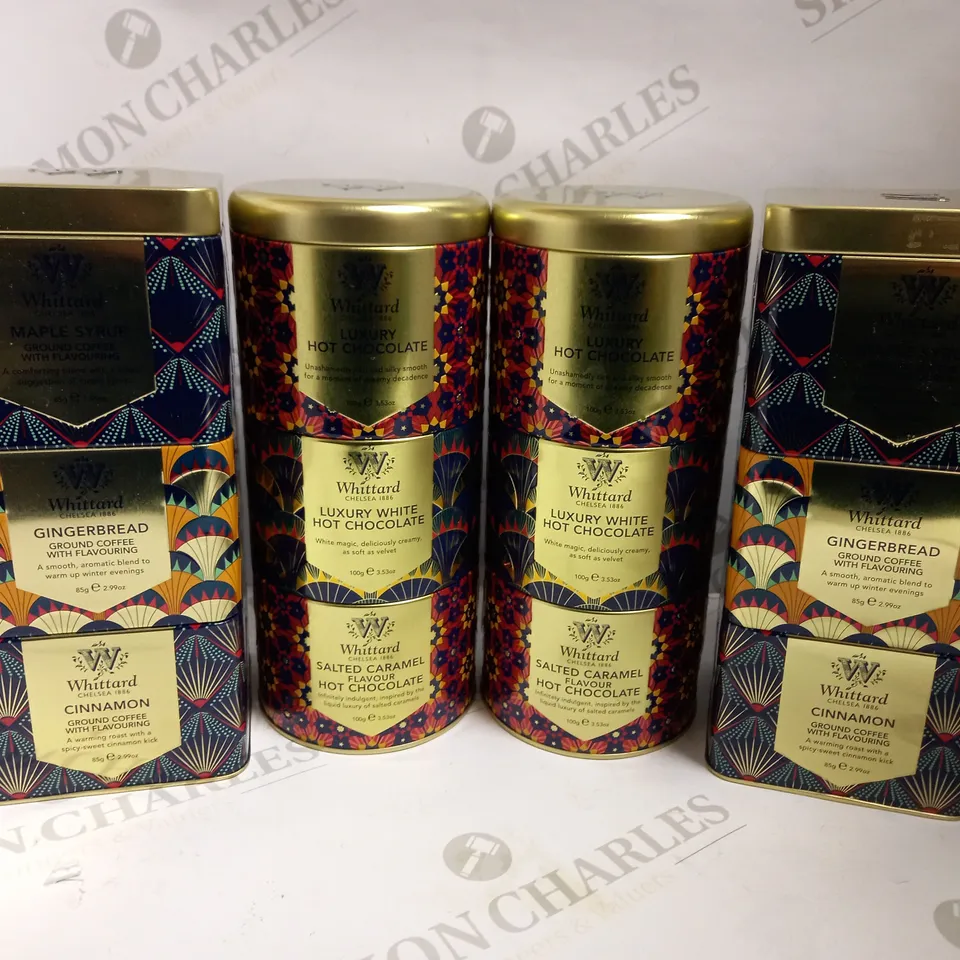 BOX OF 4 WHITTARD ITEMS TO INCLUDE FLAVOURED COFFEE AND HOT CHOCOLATE