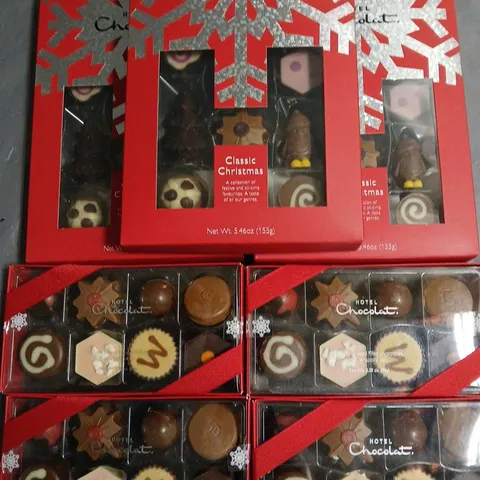 LOT OF 7 BOXES OF HOTEL CHOCOLAT CHRISTMAS CHOCOLATE