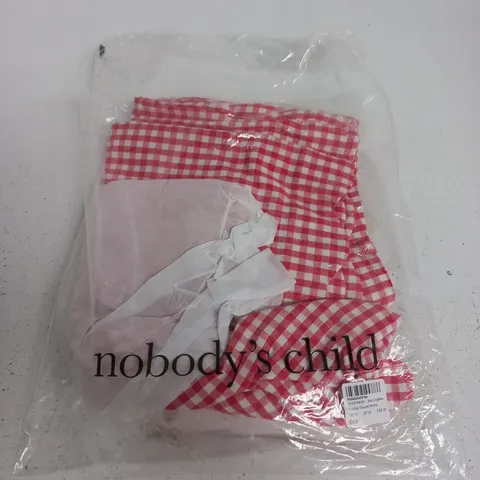 NOBODY'S CHILD RED GINGHAM SCALLOP TAILORED SHORTS – UK 14