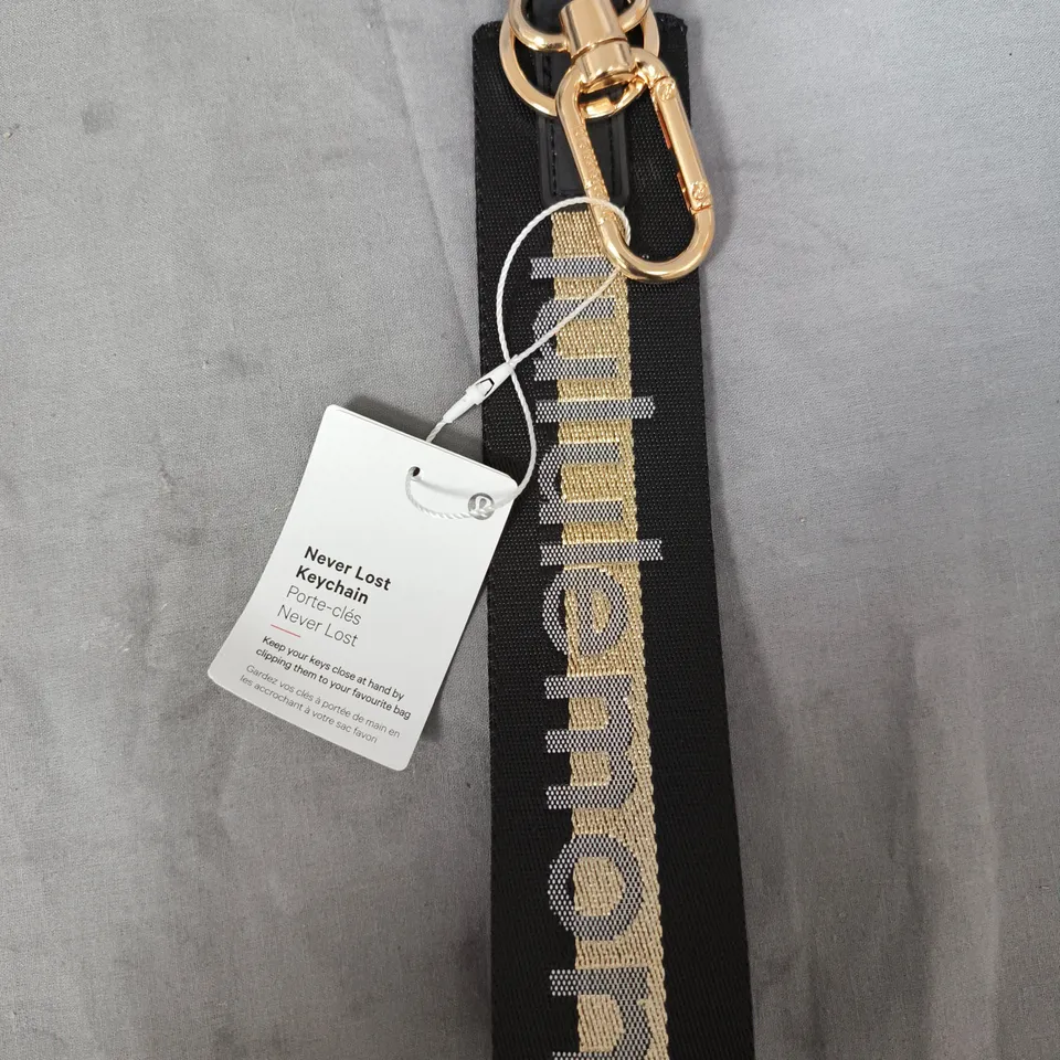 LULULEMON NEVER LOST KEYCHAIN IN BLACK 