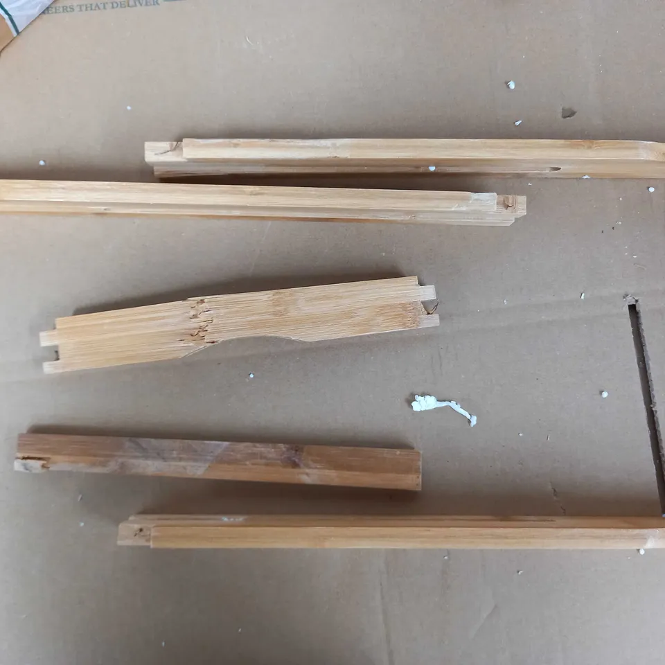 WOODEN (BAMBOO?) BATH BAR/SHELF - ASSEMBLY REQUIRED