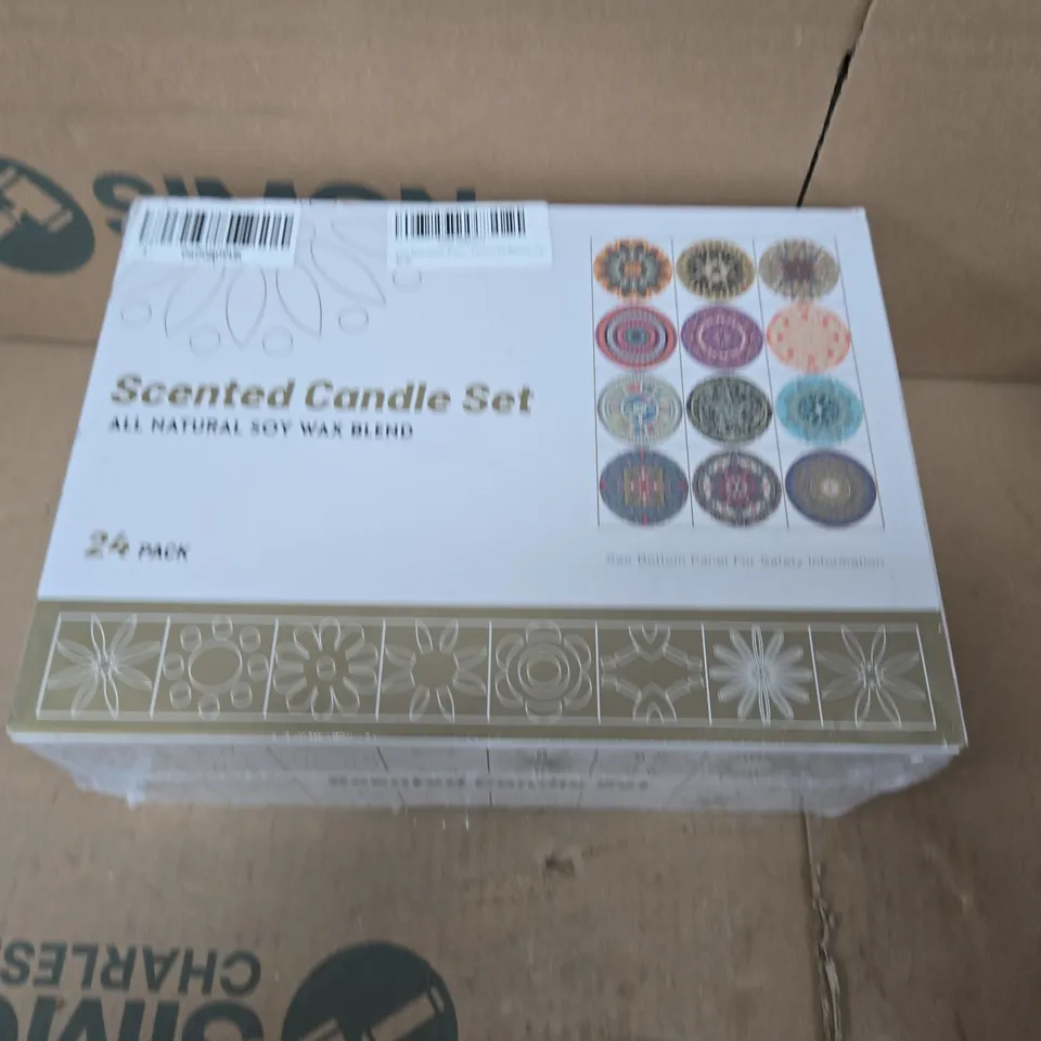 SCENTED CANDLE SET – 24 PACK, ALL NATURAL SOY WAX BLEND