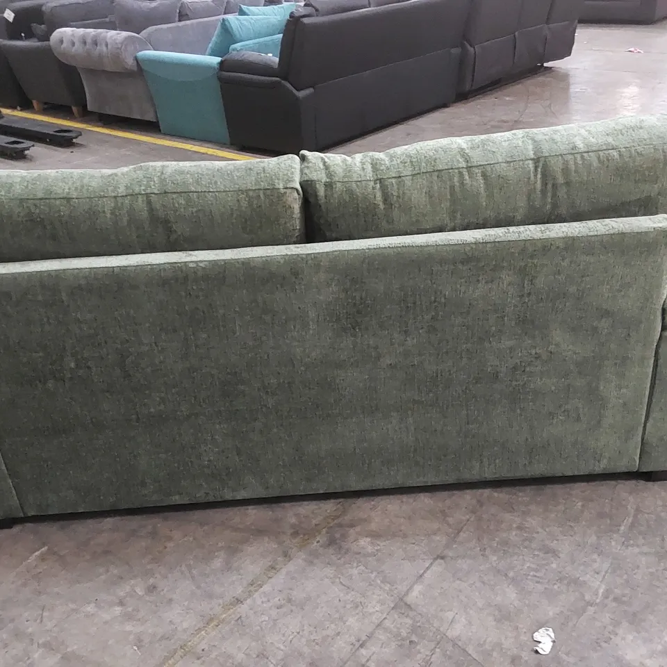 SALERNO STANDARD BACK 3 SEATER FABRIC SOFA - GREEN  RRP £599