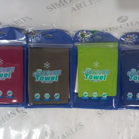 BOXED AQUA LASER SET OF 4 COOL DOWN TOWELS