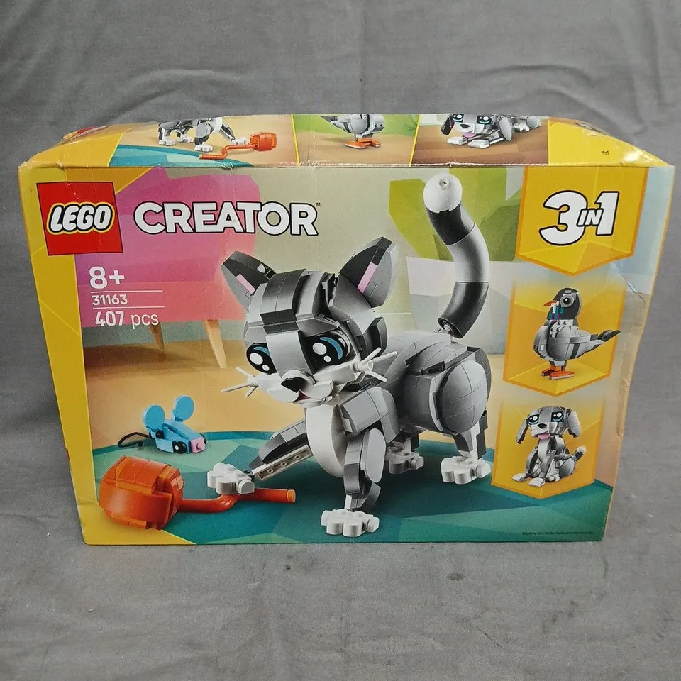LEGO CREATOR 3-IN-1 GREY CAT ROBOT BUILD SET (BOXED)