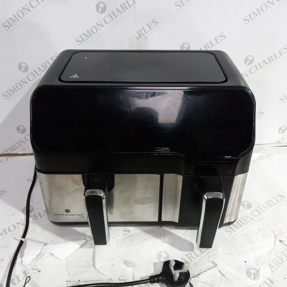 BOXED COOK'S ESSENTIALS 7.7L DUAL AIR FRYER, BLACK