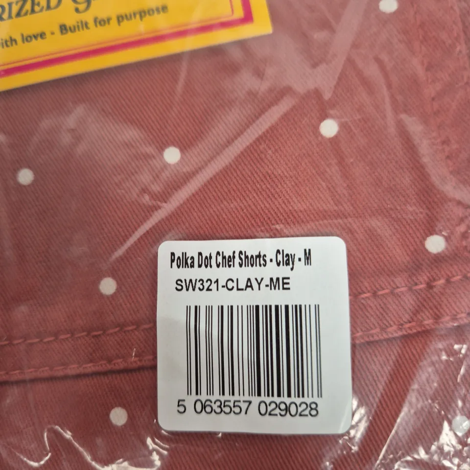 POLKA DOT CHEF SHORTS - CLAY - M (MEN'S)