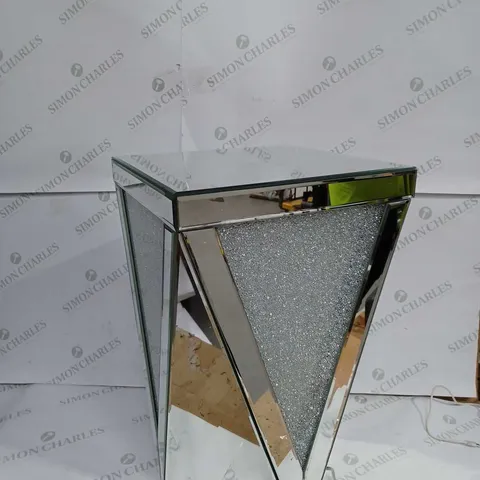 JULIEN MACDONALD LIGHT-UP ENCAPSULATED CRYSTAL SIDE TABLE - SILVER