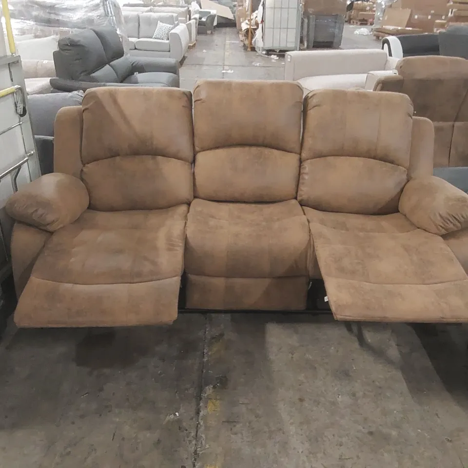 AVERION 3 SEATER FAUX LEATHER MANUAL RECLINING SOFA