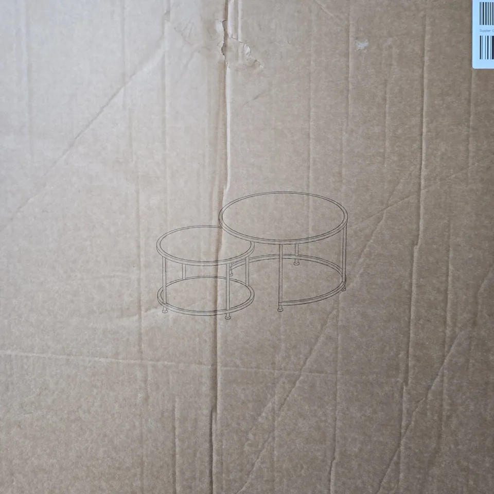 BOXED ARUBA COFFEE NEST OF TABLES IN GOLD - COLLECTION ONLY