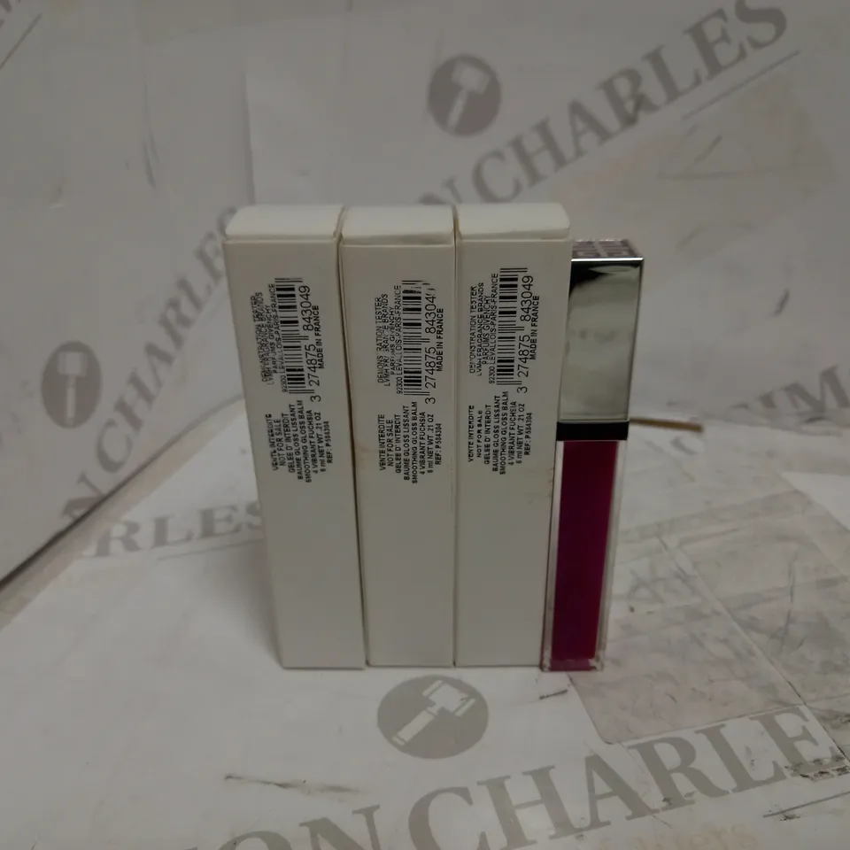 LOT OF 3 GIVENCHY VENTE INTERDITE GLOSS BALMS IN 4 VIBRANT FUSCHIA