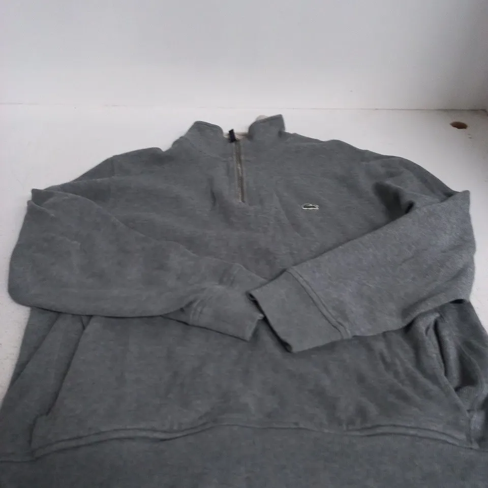 LACOSTE GREY ZIP SWEATSHIRT - XL