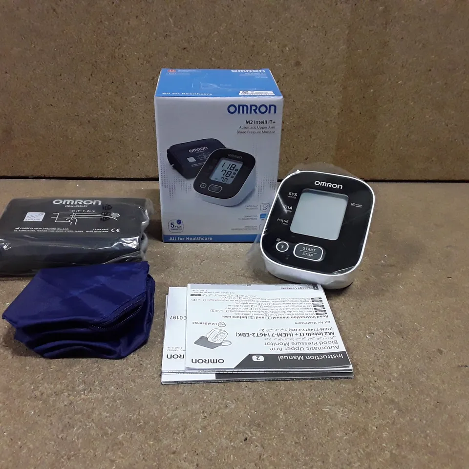 BOXED OMRON M2 INTELLI IT+ AUTOMATIC UPPER ARM BLOOD PRESSURE MONITOR 