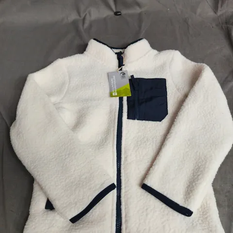 MOUNTAIN WAREHOUSE ATLAS FULL ZIP KIDS FLEECE – BEIGE, 7-8 YEARS