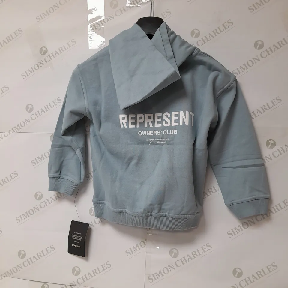 REPRESENT OWNER'S CLUB KIDS JERSEY HOODIE IN POWDER BLUE 4-5YRS