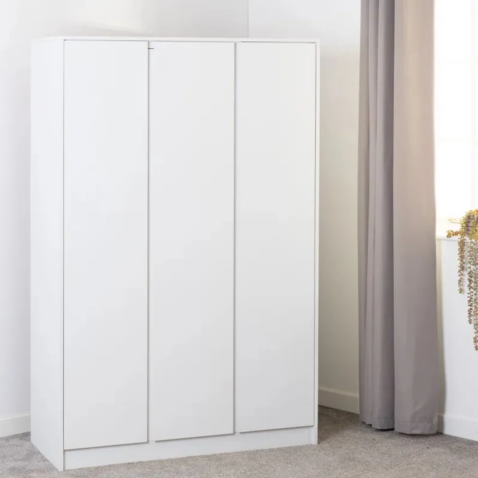 BOXED BRAUNSTEIN 3 DOOR WARDROBE - WHITE (3 BOXES)