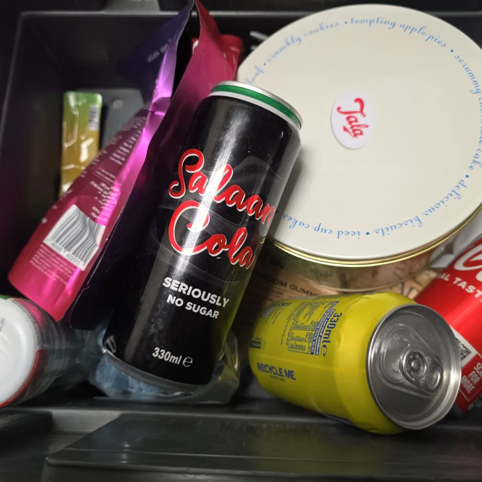 APPROXIMATELY 7 ASSORTED FOOD & DRINK ITEMS TO INCLUDE - TONY'S CHOCOLATE , REDBULL , FANTA FRUIT TWIST ETC