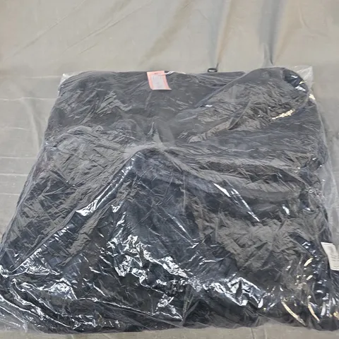 BOUX AVENUE STRIPE CUT PLUSH LONG ROBE – BLACK, UK SIZE L