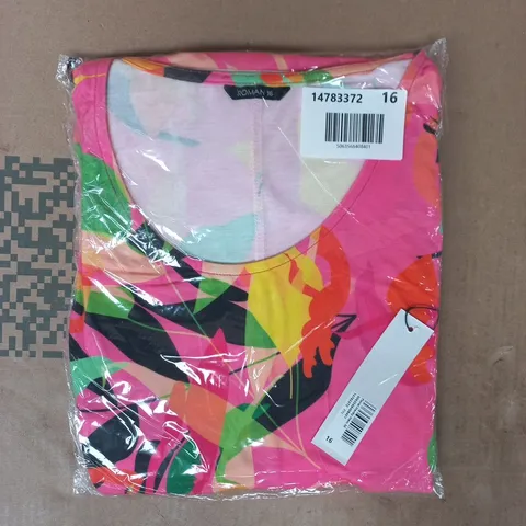 BAGGED ROMAN FLORAL HANKY HEM IN PINK SIZE MEDIUM