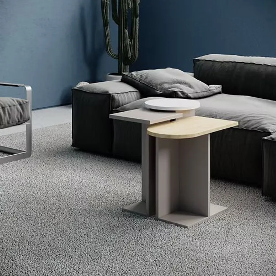 BRAND NEW BOXED MUND COFFEE TABLE - WHITE, SAPPHIRE OAK, LIGHT MOCHA