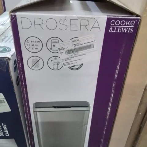 BOXED COOKE&LEWIS DROSERA 65CM TALL 45L STAINLESS STEEL BIN