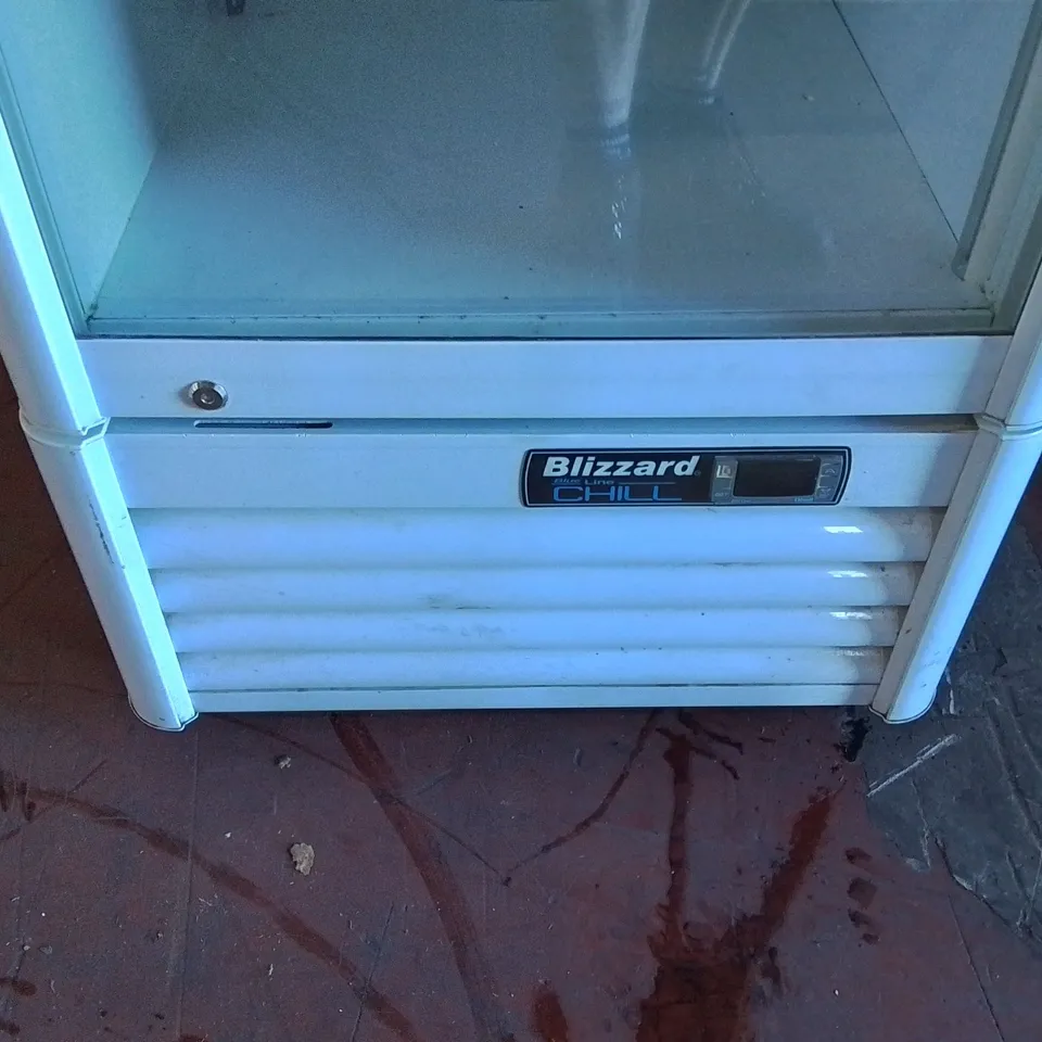 BLIZZARD QR350 386 LTR UPRIGHT SINGLE GLASS DOOR WHITE DISPLAY FRIDGE WITH CANOPY
