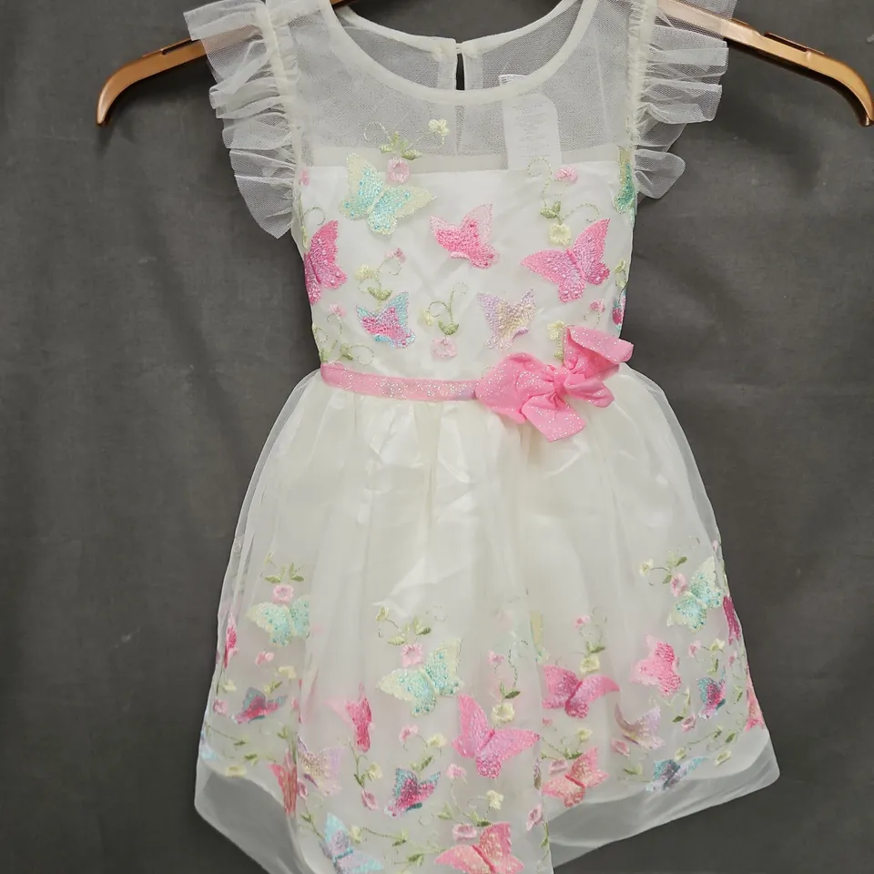 JONA MICHELLE BUTTERFLY TULLE DRESS IN IVORY MULTI SIZE 4T