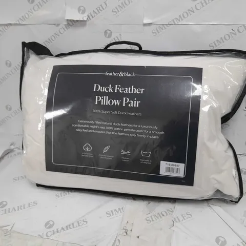 FEATHER&BLACK DUCK FEATHER PILLOW PAIR 